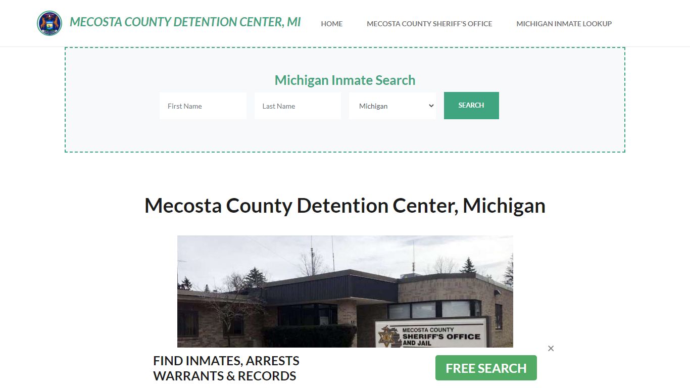 Mecosta County Detention Center, MI Inmate Roster, Offender Search